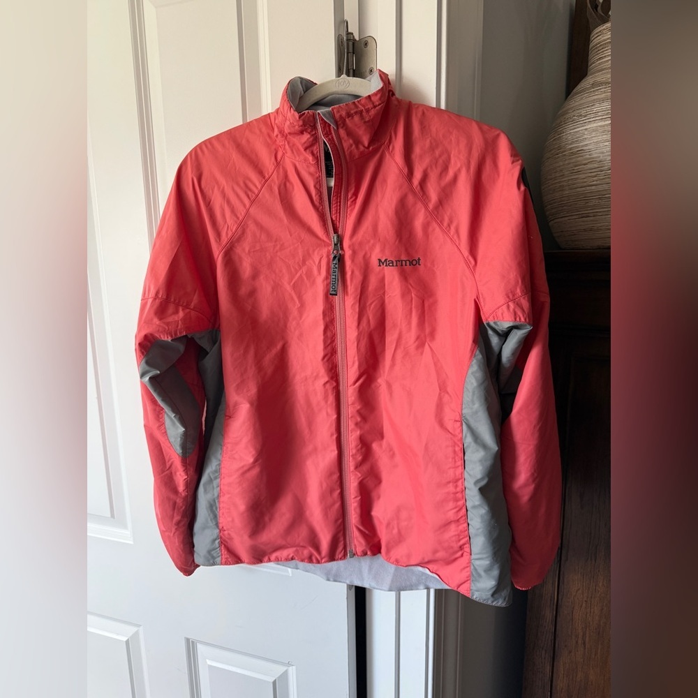 Marmot Coat pink winter raincoat waterproof fleece zip up